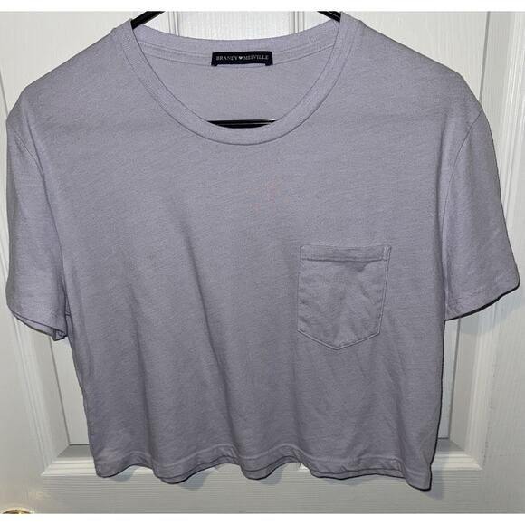 Brandy Melville Light Purple Solid Cropped T-shirt Cute One Size - Picture 1 of 6